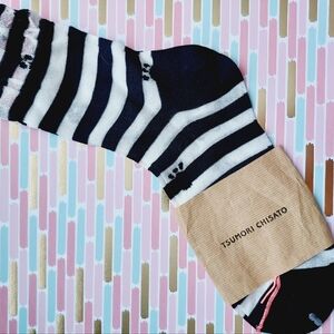 Tsumori Chisato Black and White Striped Men's Socks